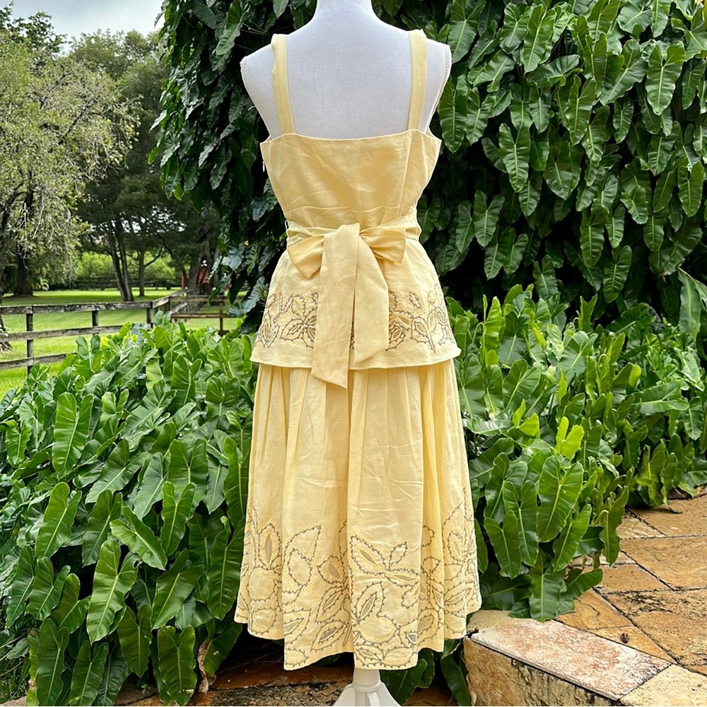 Lafayette 148 Linen Stitched Skirt and Top Set - Picture 2 of 9